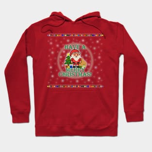 Have A Merry Christmas Santa! (Green Letters on Red) Hoodie